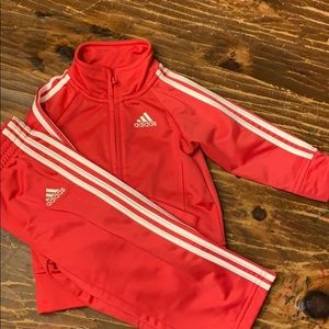 Bright pink Adidas Warm ups